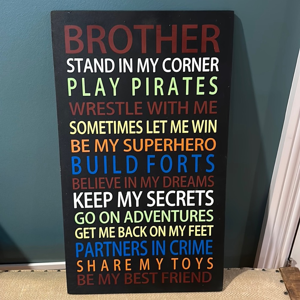 “Brothers” Wooden Sign